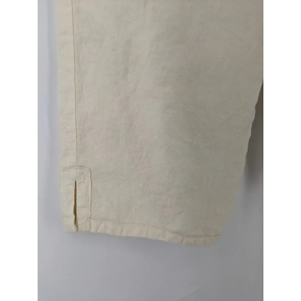 J Jill Linen Pants Drawstring Women's 6 Petite 6P Cropped Lined MEAS 27 X 21.5 - Picture 5 of 9